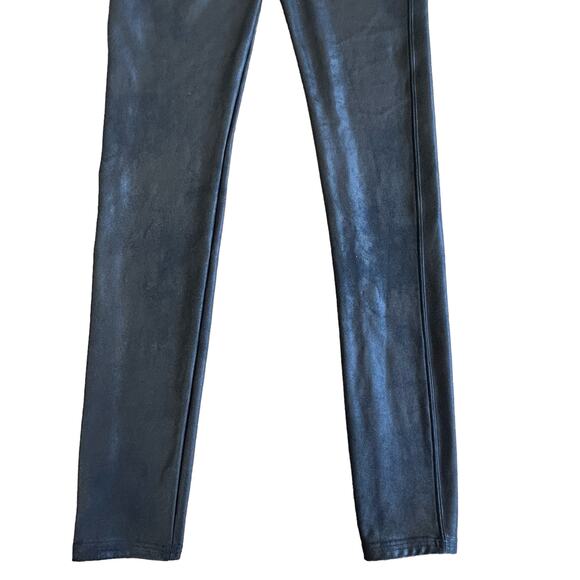 Spanx Faux Leather Leggings Women Medium Black Sheen Full Length Tummy Control - Picture 5 of 11